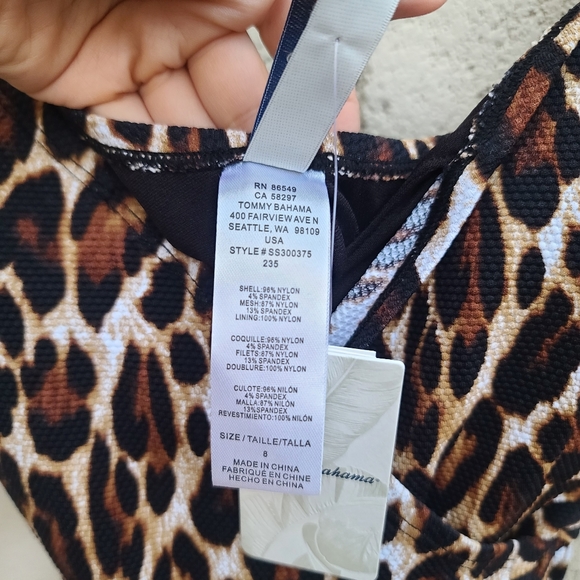 Tommy Bahama | Tropi-Cat Wrap Front One-Piece Swimsuit NEW Size 8 - Picture 6 of 8